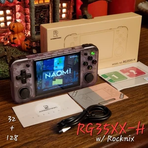 RG35XX H Anbernic Retro Handheld Jeu Console ROCKNIX OS~ PURPLE Shell 16G+128G