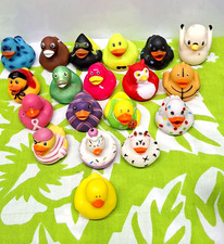 Lot of 19 Assorted Rubber Duck Figurines, Multiple Colors Themed Designs 2 in