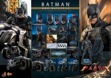 Hot Toys MMS705 1:6 Scale The Flash Batman & Batcycle Collectible Model Set