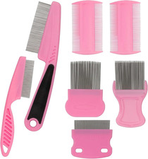 Flea Comb for Cats and Dogs, 7-Piece Cat Flea Comb Set with Roundedteeth Dog Fle