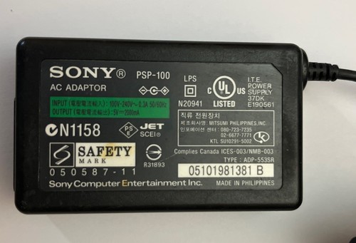 TESTED Genuine Sony PSP-100 Charger AC Power Supply PSP 5V 2000mA - Picture 2 of 2