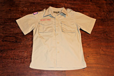 Boy Scouts of America BSA Youth Shirt Tan Medium Plain No Patches Short Sleeve