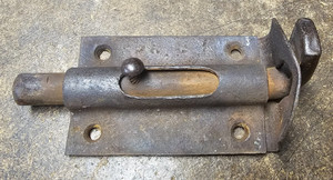 Rustic Iron Slide Bolt Latch, Vintage Door Hardware Lock