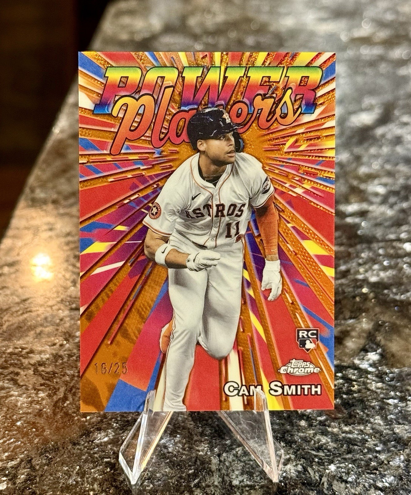 2025 Topps Chrome Update CAM SMITH RC #/25 ORANGE REFRACTOR Power Players CMatch