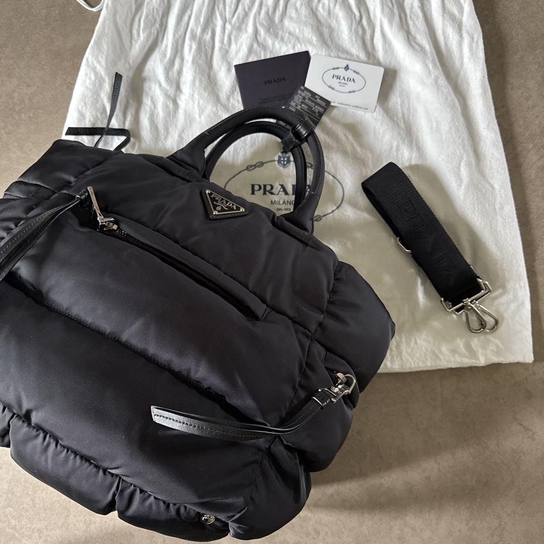 Prada Black Nylon Shoulder Bag Testo Bomber