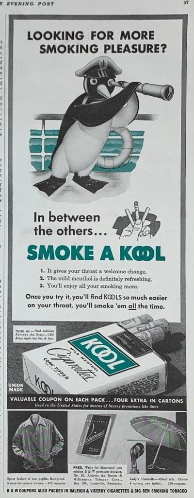 Kool Penguin In Collectible Tobacco Cigarettes for sale | eBay