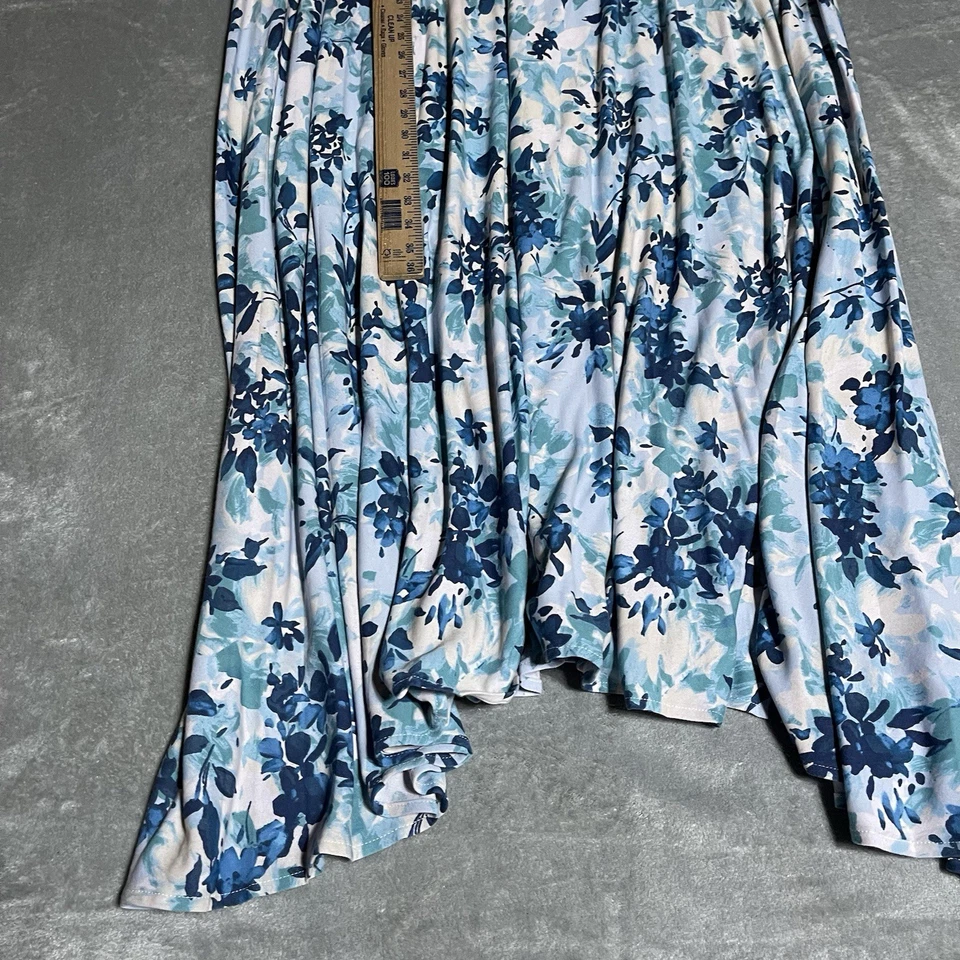 Coldwater Creek Dress Womens 3X Blue Sleeveless Floral Long Whimsy Fairy Pleated - Image 4 of 4