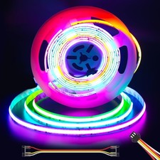RGB Smart IC COB LED Strip Light 18ft Addressable Chasing Color 12V LED Light S
