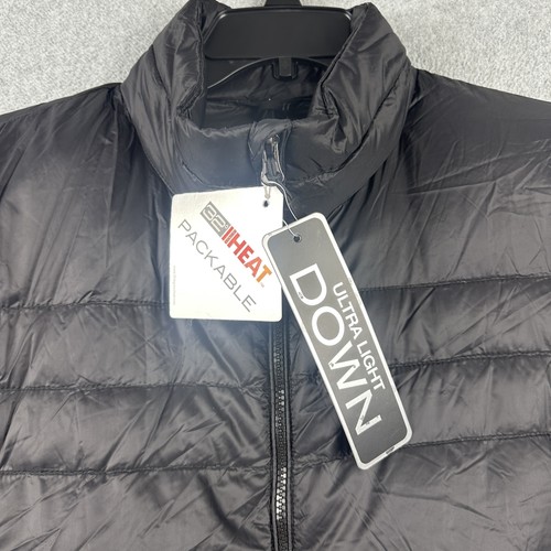 32 Degrees Heat Jacket Mens Medium Black Ultralight Down Packable Puffer Coat - Bild 3 von 11