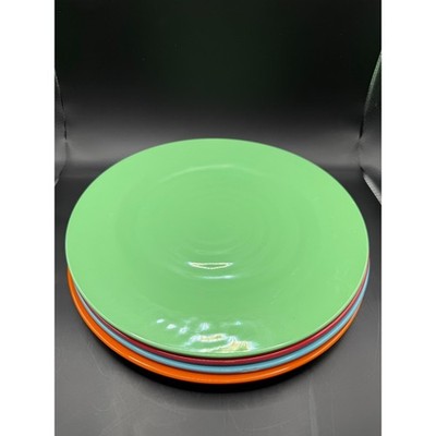 Gibson Home Colorful Dinner Plates Set of 4 - Green, Red, Blue and Orange 10.5''