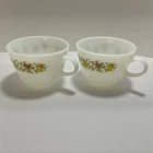 Vintage Pyrex Corning “Spice of Life” Milkglass Coffee Cups Set of Two  2.5”H