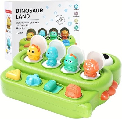 Montessori Pop-Up Toy for Active Learning, Cause & Effect Baby Toy with Push Pul
