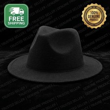 Classic Wide Brim Fedora Hat Felt Panama Jazz Cap Unisex Style Same Day    