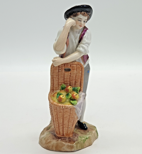 Dresden Sitzendorf Thuringia Boy with Flowers Porcelain Figurine