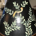 Vintage High Quality French Country Metal Lamp 28” Painted Birds And Foliage — photo 5