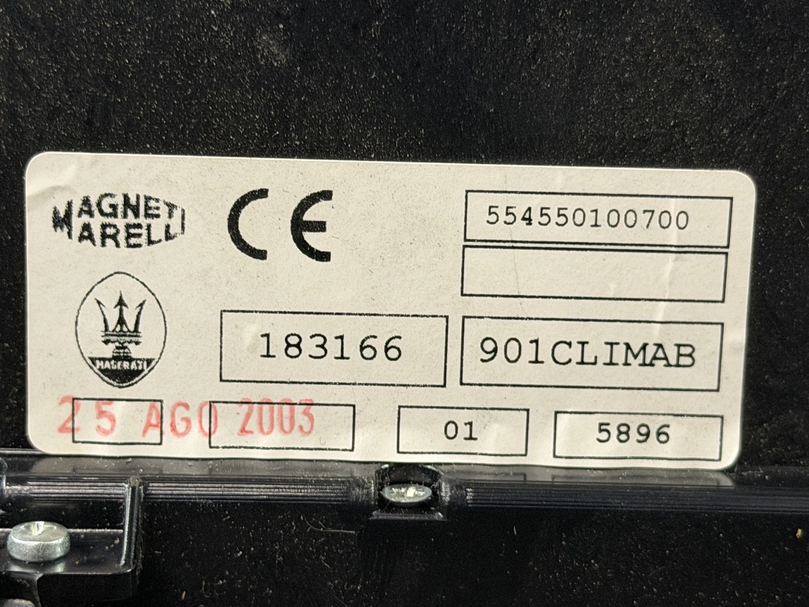 02-06 MASERATI SPYDER CONSOLE A/C HEATER CLIMATE CONTROL SWITCH W/BEZEL