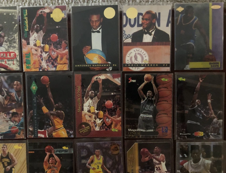 ¡LOTE DE 250 TARJETAS DE BALONCESTO NCAA VINTAGE con estrellas de la NBA! ¡INSERTOS! SHAQ KOBE NASH Foto 4 de 4