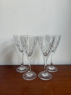 Vintage 4x Bohemia Bleikristall Wein Stielglas Blatt Sheraton Elegant 8''