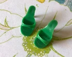 Vintage Barbie Shoes Green Open-Toe Pumps Marked Japan #959 Theater Date