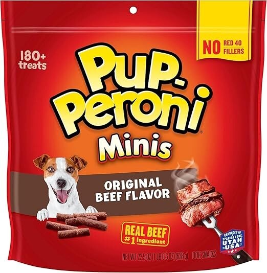 Pup-Peroni Mini Dog Treats, Original Beef Flavor, 22.5 Ounce, Made with Real Bee