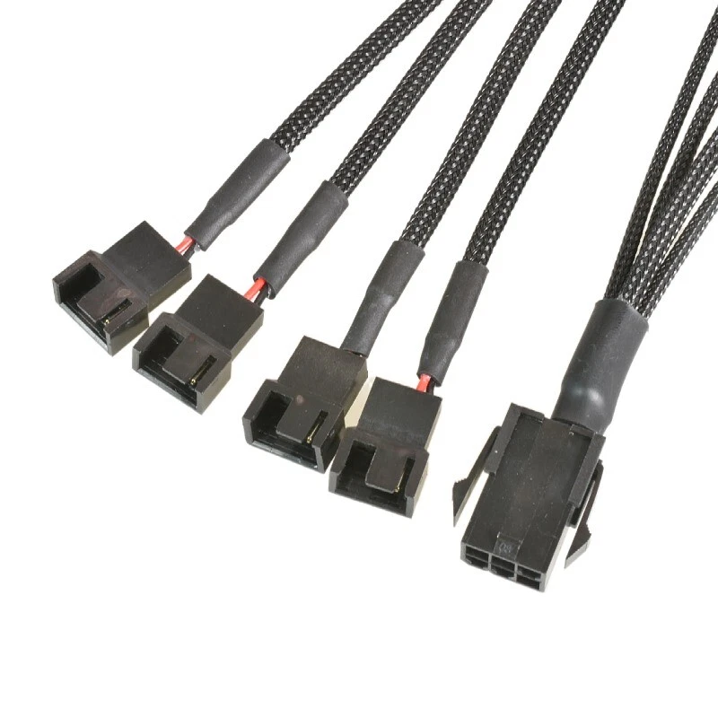 1 to 2 3 4 5 6 4-Pin Cooling Fan Adapter Hub Splitter Cable 6Pin to 4Pin 12V - Image 4 of 4