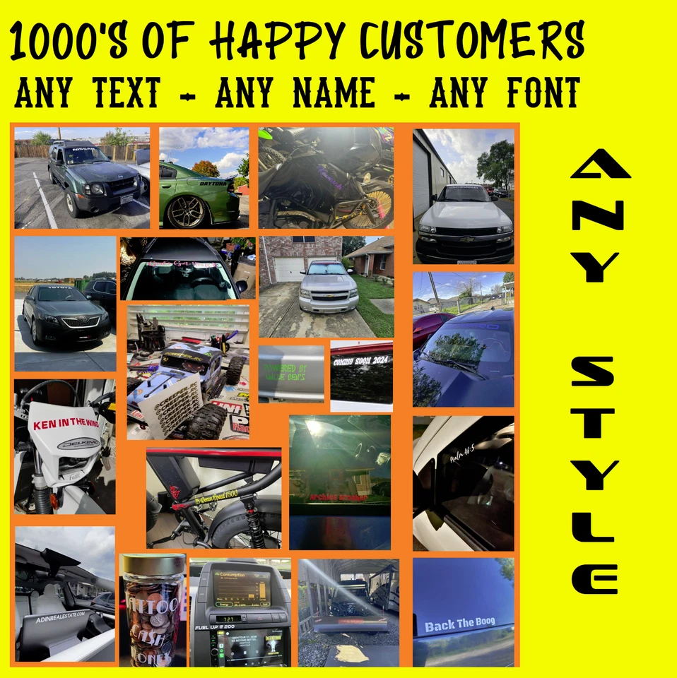 Custom Text Vinyl Lettering Sticker Decal Personalized -ANY TEXT - ANY NAME  (2) - Image 3 of 4
