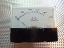 Dc. Panel METER 0 - 5 Amp. 4" X 3 1/2" NEW For CB Radio Ham Amp Amplifier