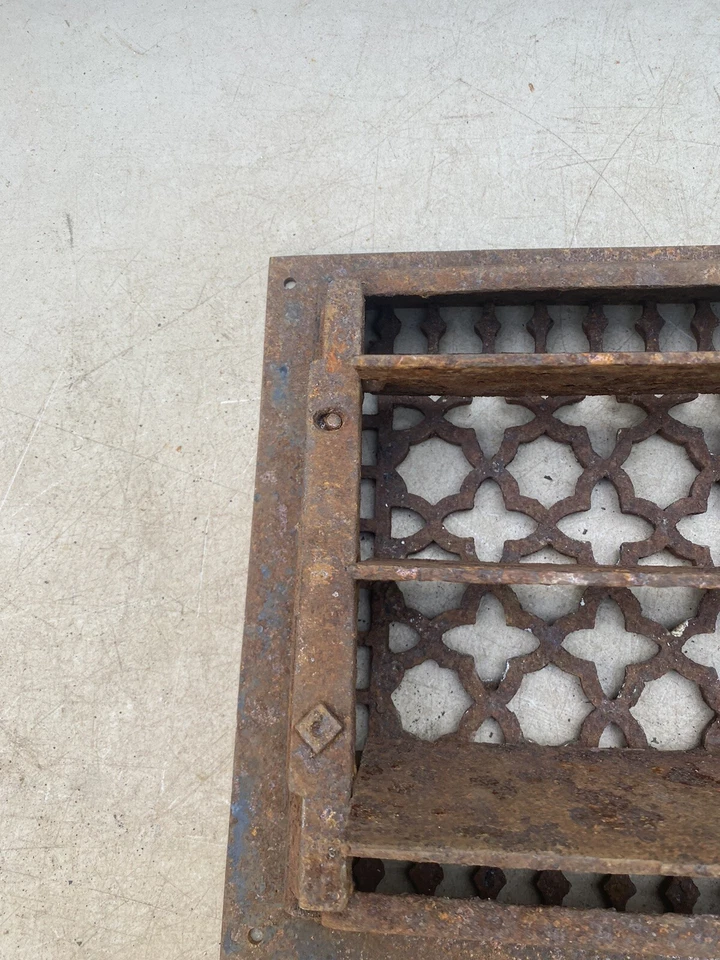 De colección Ornado-Victoriano-Fundido-Hierro-Registro-Ventilación de calor 9 X 12 Foto 3 de 4