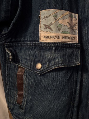 Vintage 80s 90s Denim Bomber Jacket Coat Boy SMALL AKA BAY Sherpa Lined Heavy - Picture 2 of 10