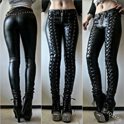 Womens Leggings Hunkemoller Black Side Lace Up Leggings Women Slim - Main Image