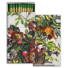 Basket of Flowers Set of 3 Large Matchboxes with Wooden Matches