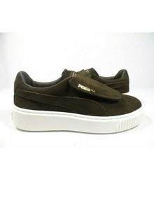 puma suede platform olive green