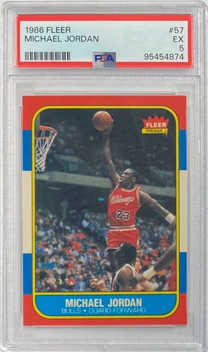1986-87 Fleer #57 Michael Jordan PSA 5 EX Rookie RC