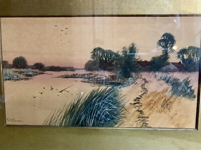 Frederick Gordon Fraser - Aquarell Anfang 20. Jahrhundert, ruhige Flussszene