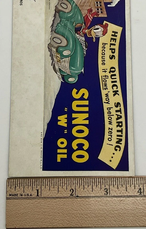 WWII Era Sunoco W Oil Unused Blotter Donald Duck War Bonds Automobilia Disneyana - Image 4 of 4