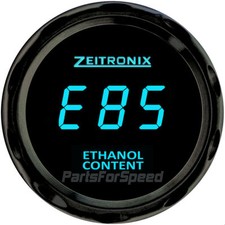Zeitronix Eca-2 Ethanol Content Analyzer With Flex Fuel Sensor And Gauge Blue