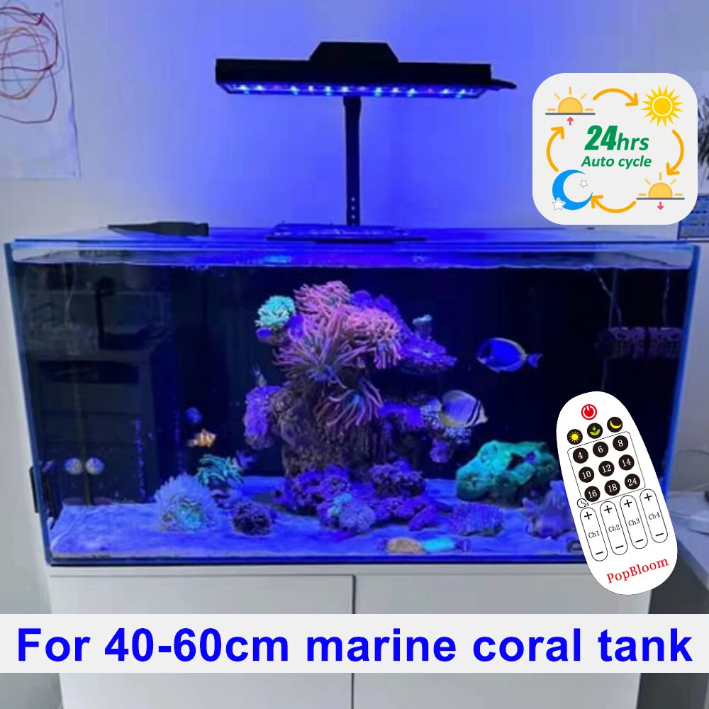 PopBloom S40 90W 180W Reef Aquarium LED Light Saltwater Coral SPS LPS Fish Tank