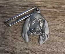 Cocker Spaniel With Bone In Mouth PEWTER Keychain