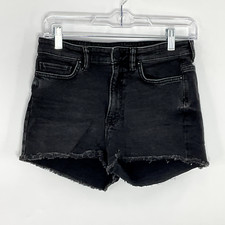 AllSaints Shorts Women 28 Off Black Distressed Mabel High Waisted Raw Hem Denim