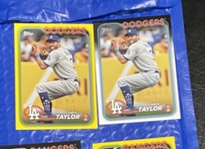 2024 Topps Series 1 Chris Taylor Base and Yellow Border Parallel #246 Dodgers