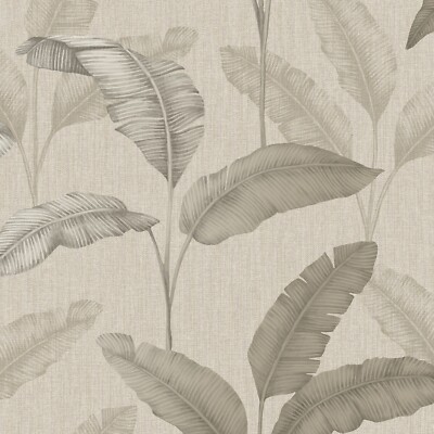 Beige Gold Tropisch Amara Palmblatt Rasch Elegant Häuser Design Bibliothek Tapete