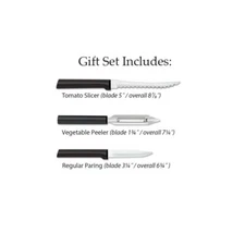 Rada Peeler & Prep knives 3 pc kitchen cutlery USA made L/R handed sharp blades