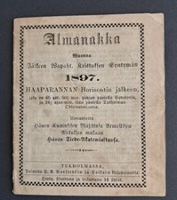 Rare 1897 Finnish Almanakka - pocket Almanack