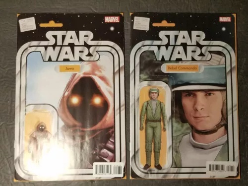 STAR WARS COMIC BOOK ACTION FIGURE VARIANT LOT 10 JAWA, 22 REBEL COMMANDO MARVEL