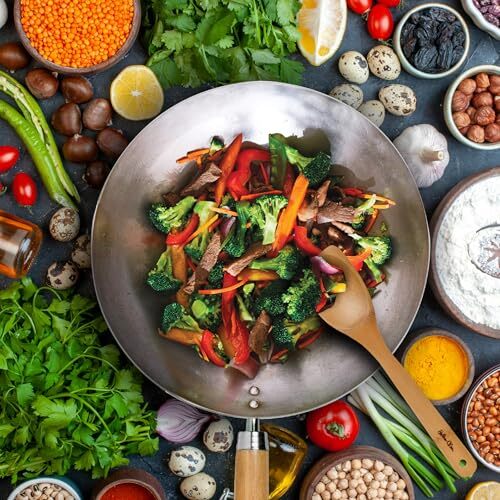 Helen's Asian Kitchen Carbon Steel Wok Stir Fry Pan, Assorted Sizes , Styles - Picture 43 of 54