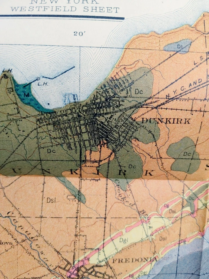 Mapa antiguo de 1901 Westfield región de Nueva York Dunkerque Fredonia Cassadaga #17089 Foto 3 de 4