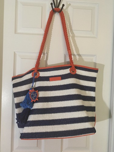 vera bradley striped beach tote