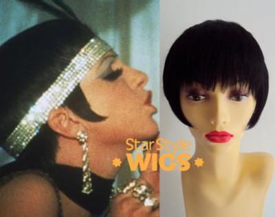 DELUXE BLACK SHORT CABARET FLAPPER 1920s 1930s COSTUME WIG