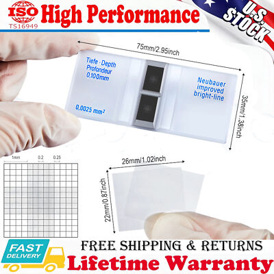 New Improved Neubauer Hemocytometer Cell Counting Chamber for Analyzing Cells US