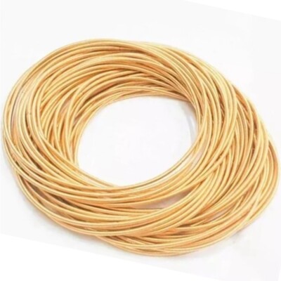 NEW Guitar String Bangles Set Stacking Bracelets Gold Plated Thin Metal Bangles